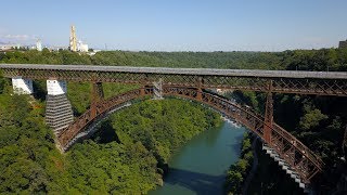 Drone sul Ponte San Michele a Paderno D'Adda e Diga Guido Semenza