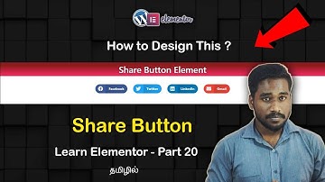 Website Share Button | Learn WordPress Elementor Pro | 2020 | in Tamil