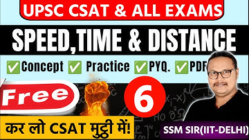 Time, Speed and Distance  |  CSAT & ALL EXAMS | CLASS-6 | SSM SIR ( IIT- DELHI )
