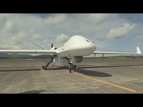 海自 大型無人機シーガーディアン 鹿屋航空基地で機体公開