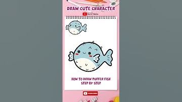 SO EASY! HOW TO DRAW PUFFER FISH #cutedrawing #drawingforbeginners #easydrawing #shorts