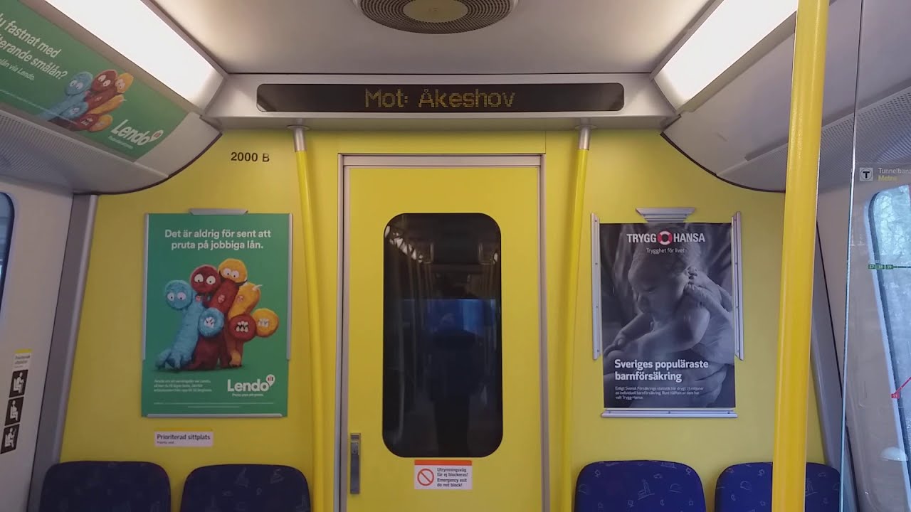 Resan Med C20F Tunnelbana 2000 Elvira Från Bagarmossen Till Slussen.