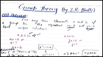 Theorem 47 || For two elements of group, the equations ax=b and ya=b have the unique solutions