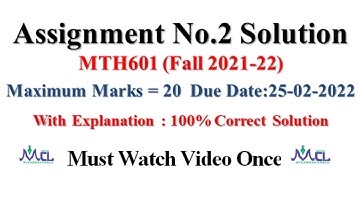 MTH601 Assignment No.2 Solution Fall2021-22 |Correct Solution| |Operations Research Mth601|