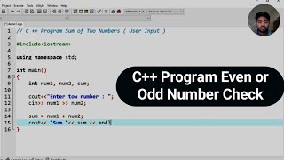 C++ Program Even or Odd Number Check #codingtutorial