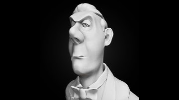Jacques Tati 3D charcter Facial Topology + Animated Facial Expressions.