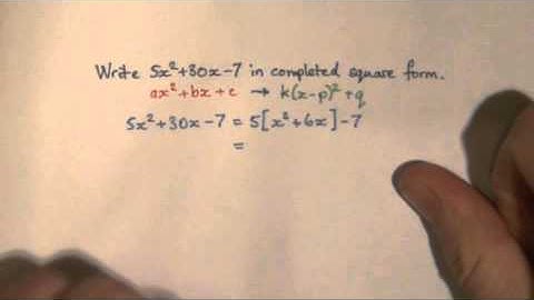 Completing the square (a not equal to 1)