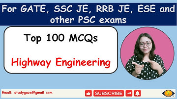 Highway engineering mcq questions | Civil engineering objective questions | GATE, SSC JE, RRB JE