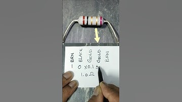 5 Band Resistor Color Code: Brown Black Gold Gold Brown 🔥 | Electronics Shorts #shorts