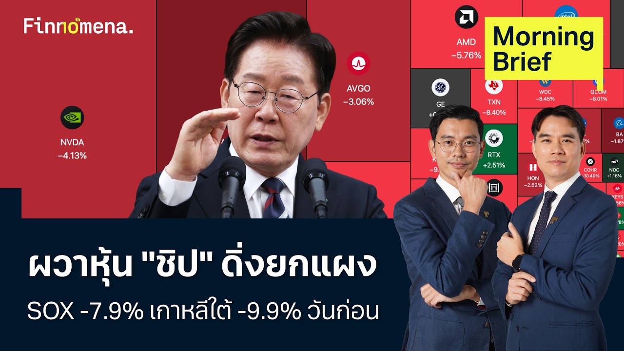 ⁣ผวาหุ้น "ชิป" ดิ่งยกแผง Philadelphia Semiconductor Index -7.9% Morning Brief 24/06/2026