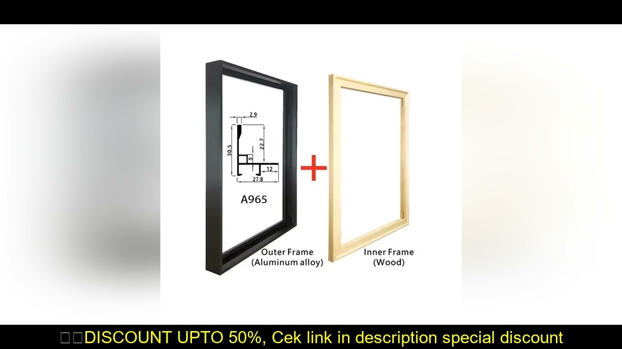 DIY Aluminum Metal Frame, Picture Modern Painting Frame, And Inner Wooden Diy Frame , 2PCS Together