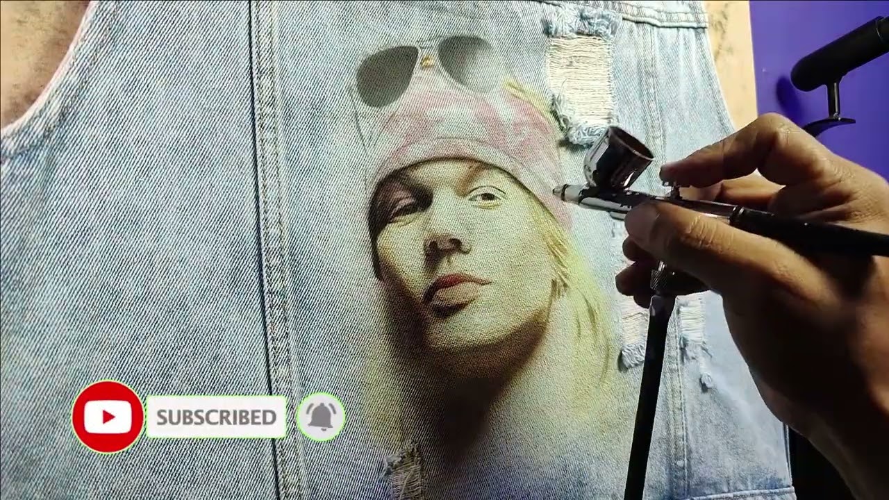 tela + aerografo barato