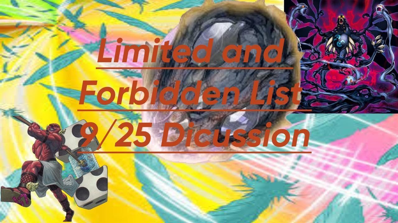 Yugioh Forbidden and Limited List 925 discussion