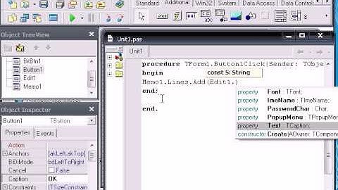 Урок 4. Использование компонентов Edit & Memo