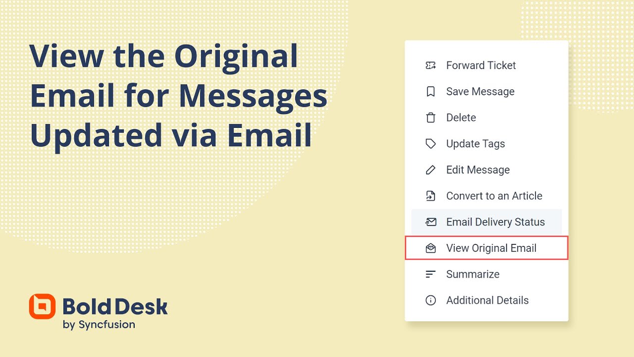View the Original Email for Messages Updated via Email