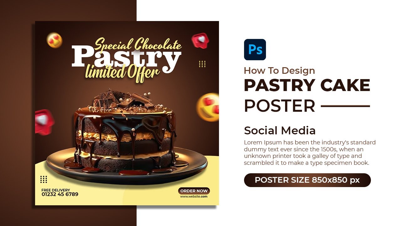 Dessert poster design with mousses cake tart Vector Image