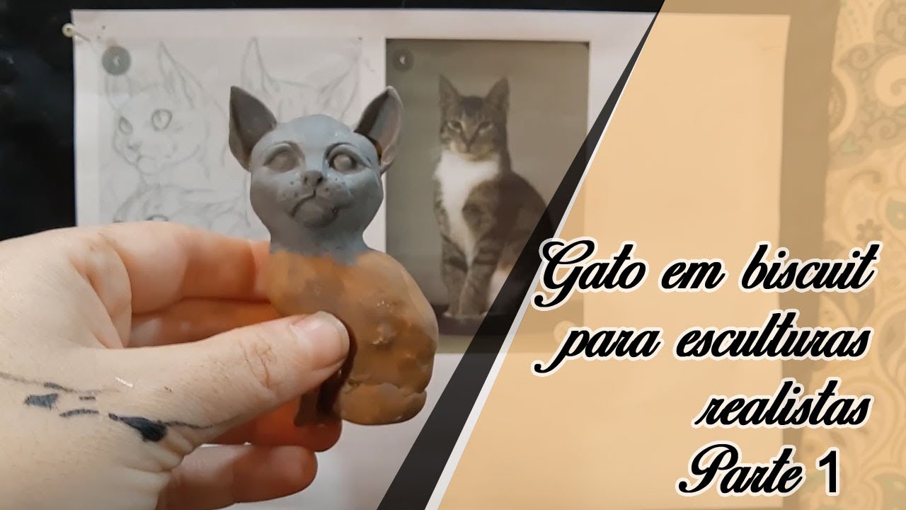 Gato em biscuit para esculturas realistas - parte 1