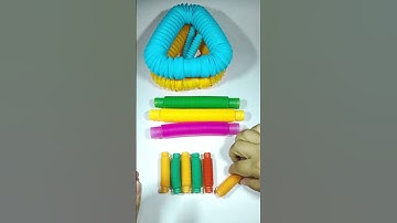 Very relaxing changing color and voicing of pop tube l DIY 😎#relaxing #creative #poptubesound #diy