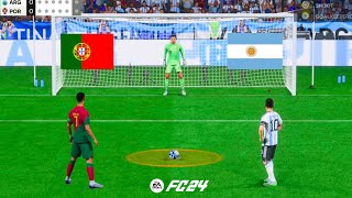 PORTUGAL VS ARGENTINA ! FIFA 24 RONALDO VS MESSI ! WORLD CUP FINAL ! PENALTIES