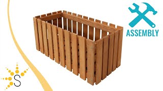 Sunnydaze Meranti Wood Picket Style Outdoor Planter Box - LAM-474