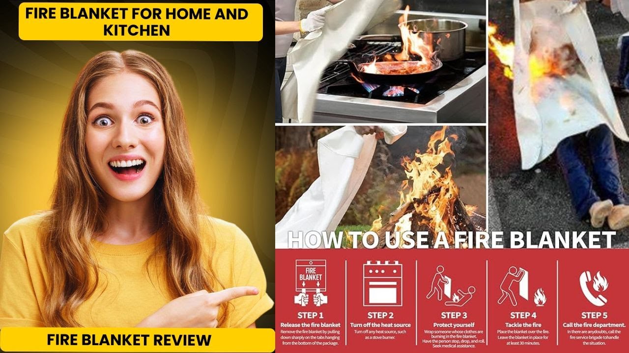 Fire Blanket for Home and Kitchen | 40" x 40" | 4 Pack | Emergency Fire Blanket