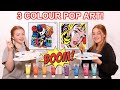 3 COLOR PAINT POP ART CHALLENGE *DIY GIANT MODERN ART WALL CANVAS | Sis Vs Sis | Ruby and Raylee
