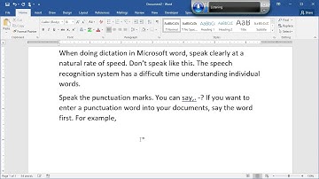Dictation Tips for Microft Word