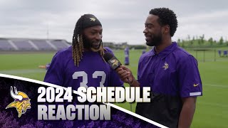 Aaron Jones Reacts to Vikings 2024 Schedule \& Games Against Green Bay Packers