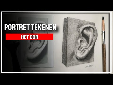 Portret tekenen met houtskool - Hoe teken je een OOR ?