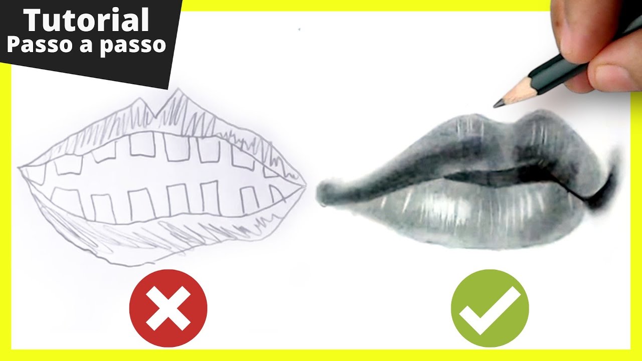 Como desenhar boca em 11 passos - tutorial rápido e fácil