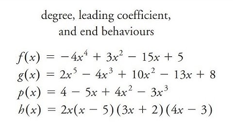 Grade 12 Advanced Functions - Degree, Leading Coefficient, and End Behavior of Polynomials (ch 3.2)
