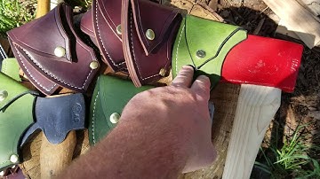Latest leatherwork! Mostly Axe Sheaths!!