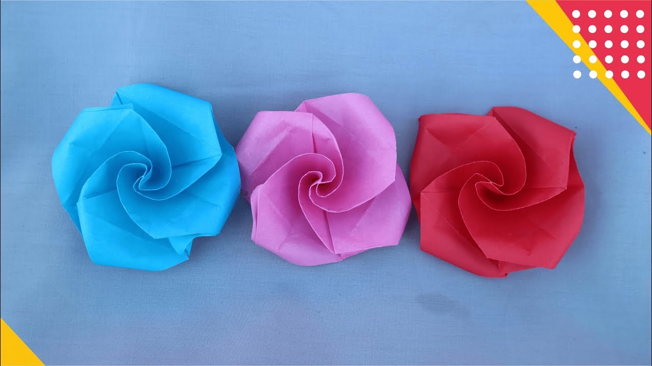  ORIGAMI  FLOWER CARA MEMBUAT BUNGA  ORIGAMI  PALING MUDAH  