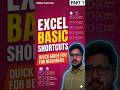 Excel Basic Shortcuts !! #shorts #ytshorts #VibhavTechHub
