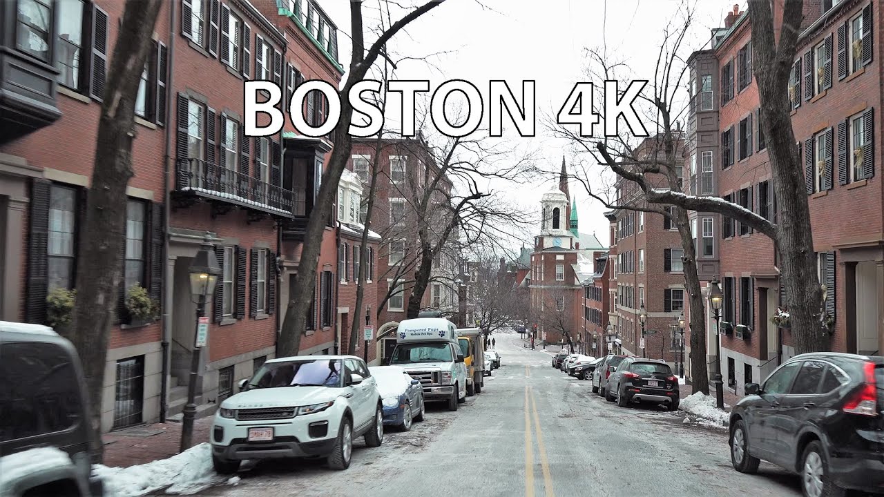 Boston 4K - Winter Weekend Drive