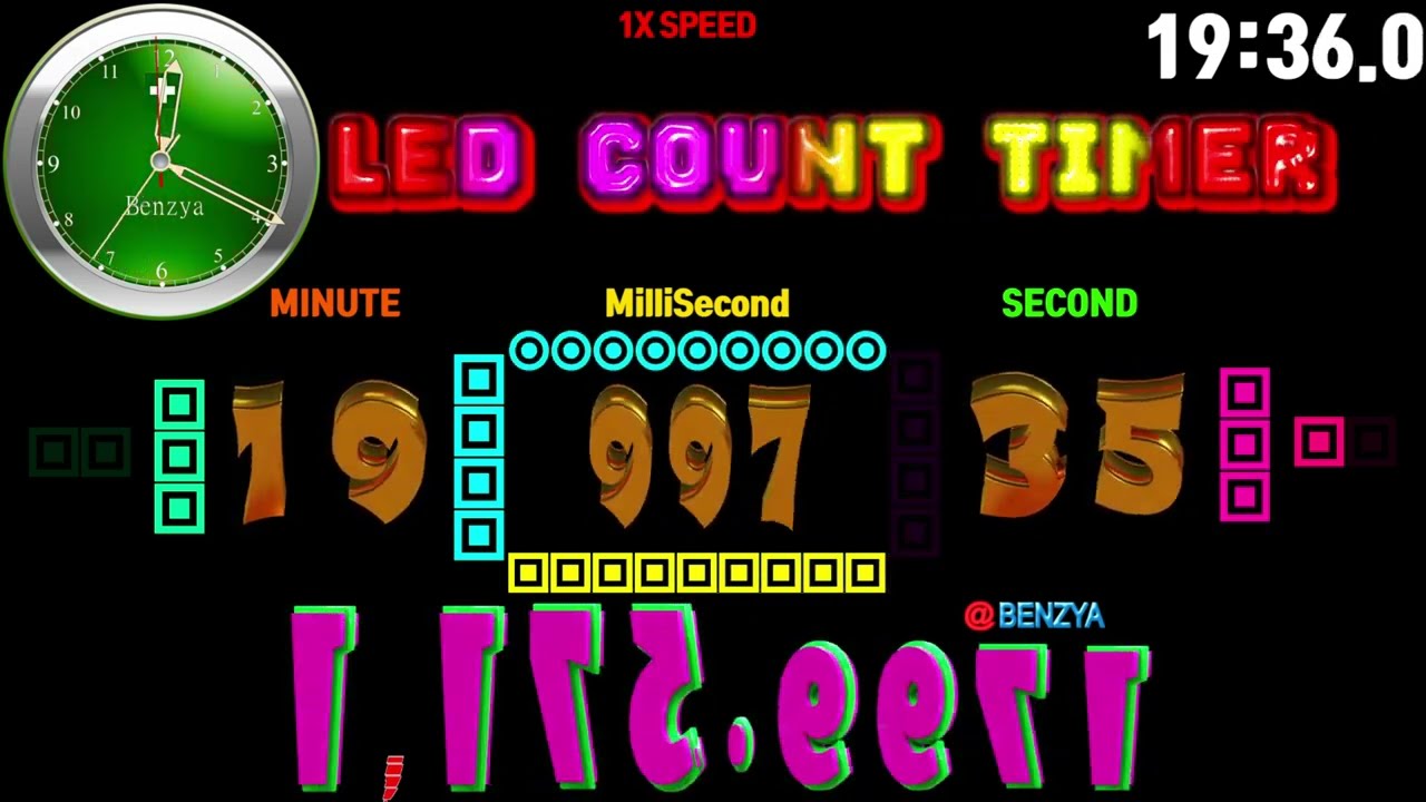 LED COUNT TIMER 0~20 minutes countup timer alarm🔔speed 1x