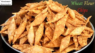 Wheat Flour Chips - Homemade Wheat Flour Chips - Atta Chips - Wheat Namakpara - Healthy Snack Recipe