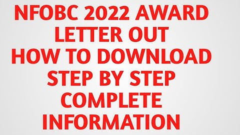 NFOBC AWARD LETTER 2022 OUT// CSIR UGC NET JUNE 2022  NFOBC AWARD LETTER OUT// DOWNLOAD NOW