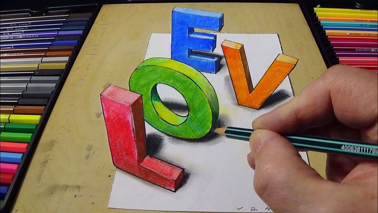 ⁣Coloring ❤️Love Letters - 3D Trick ???? Art  Page for ???? Children by Vamos