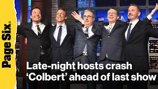 Late-night hosts crash 'Colbert,' he reveals which A-list actress he was 'wildly attracted' to