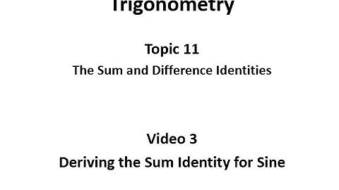 Deriving the Sum Identity for the Sine Function