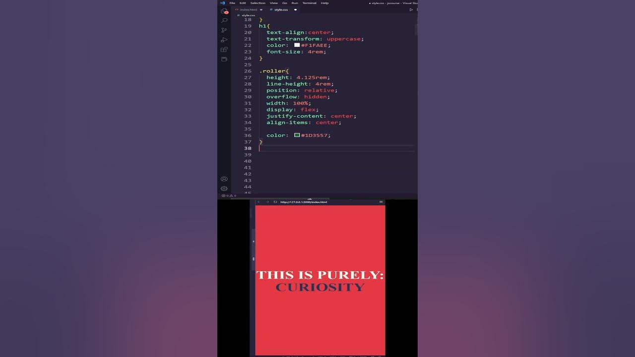 Text changing roll html css #shorts - YouTube