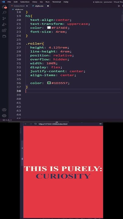 Text changing roll html css #shorts - YouTube