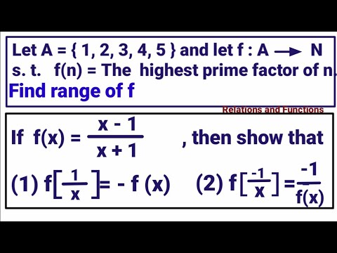 relation and function problem solving