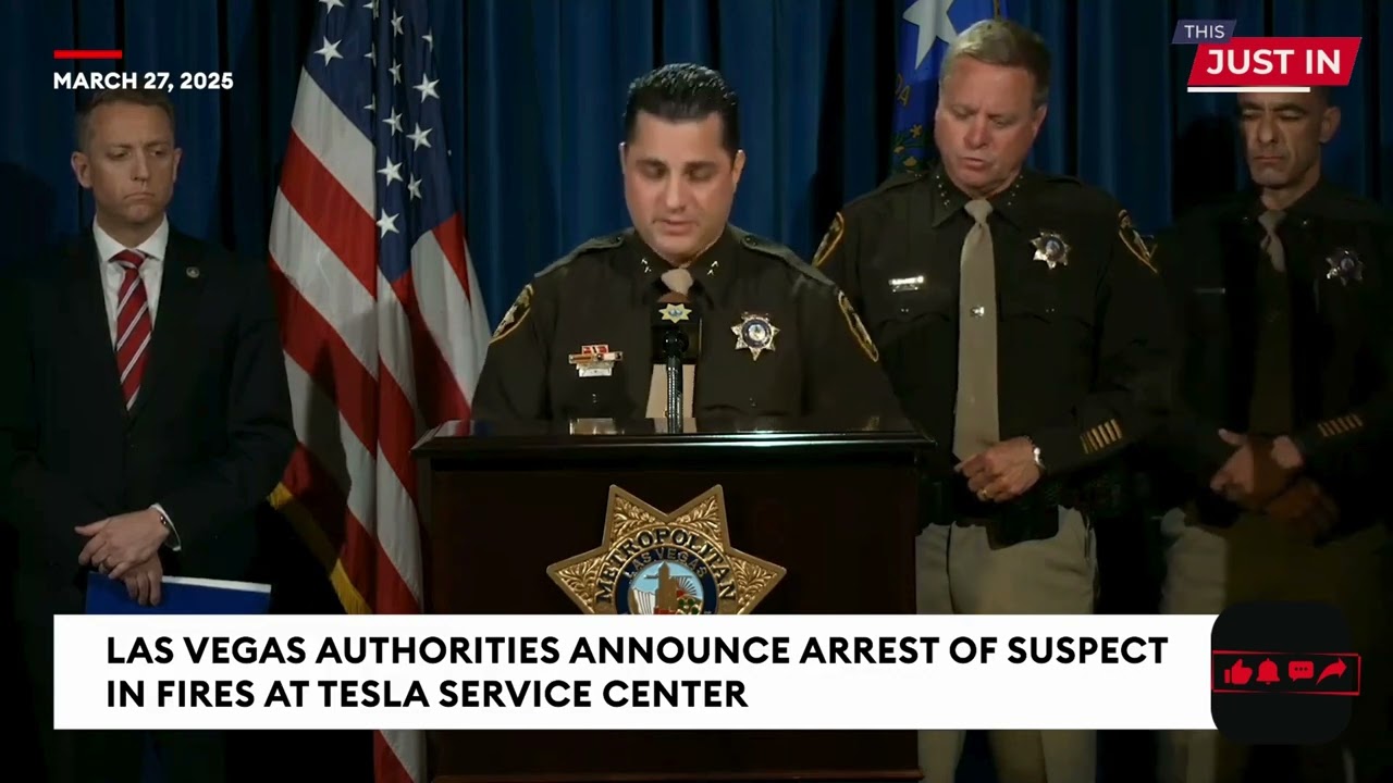 Las Vegas Tesla Firebombing Case Attack: Full Police & FBI Briefing on Suspect Named And In Custody