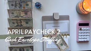 April 2024 Budget | Cash Envelope and Sinking Fund Stuffing | Paycheck 2 | 24 Year Old Budgeter