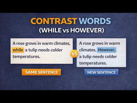Vocabulary | IELTS Writing Task 1 | Contrast Words (While vs However)