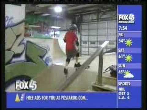 Joey Jett teaches Fox anchor to skateboard