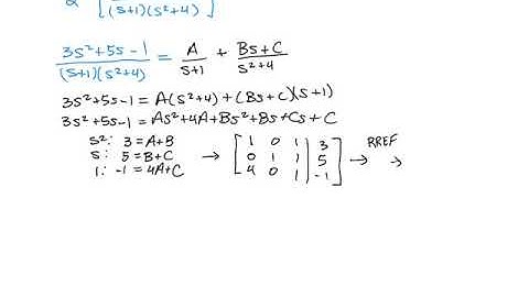 Inverse Laplace with PFD and irreducible quadratic