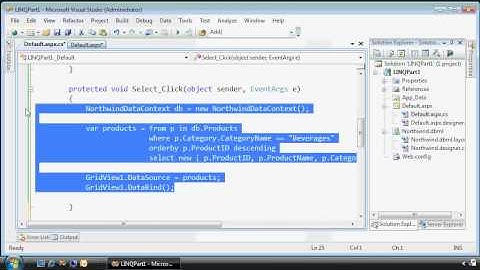 ASP.NET 3.5 LINQ TO SQL PART1 : Overview
